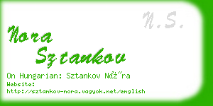 nora sztankov business card